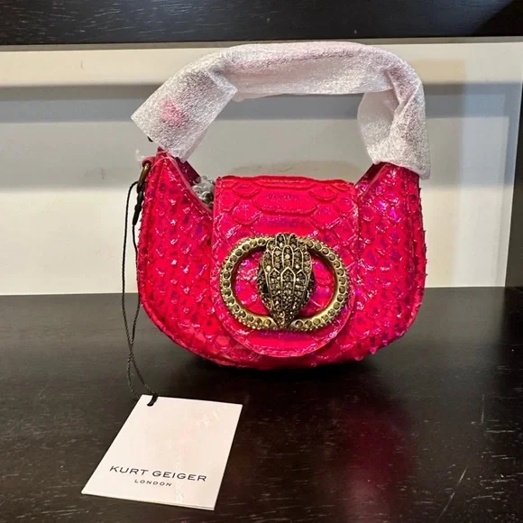 Kurt Geiger Micro Chelsea Hobo Bag Fuchsia - Picture 1 of 11